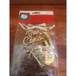 Vintage Holiday World Christmas Musical Instruments Oranaments NOS